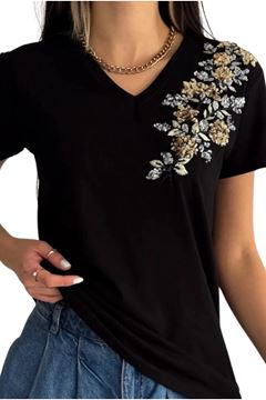 Picture of CURVY GIRL V NECK TOP WITH BEADING